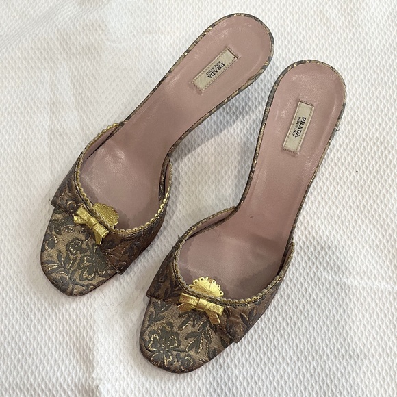 Prada Mules (blue/gold, size 39.5) - Picture 1 of 3
